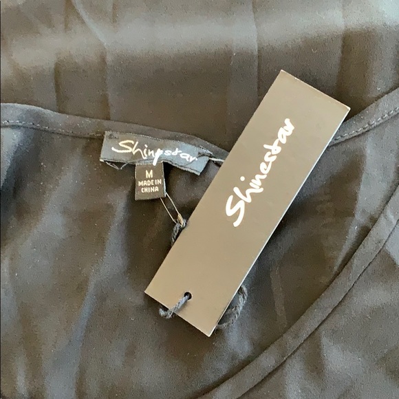 Shinestar black sleeveless semi sheer top - Picture 4 of 7